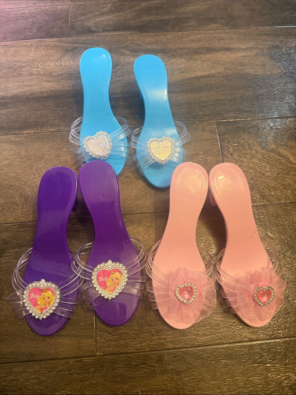 Kids Clear Strap Dress Sandals in Blue, Purple, and Pink